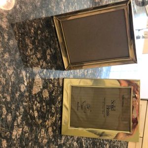 Two 5x7 brass picture frames